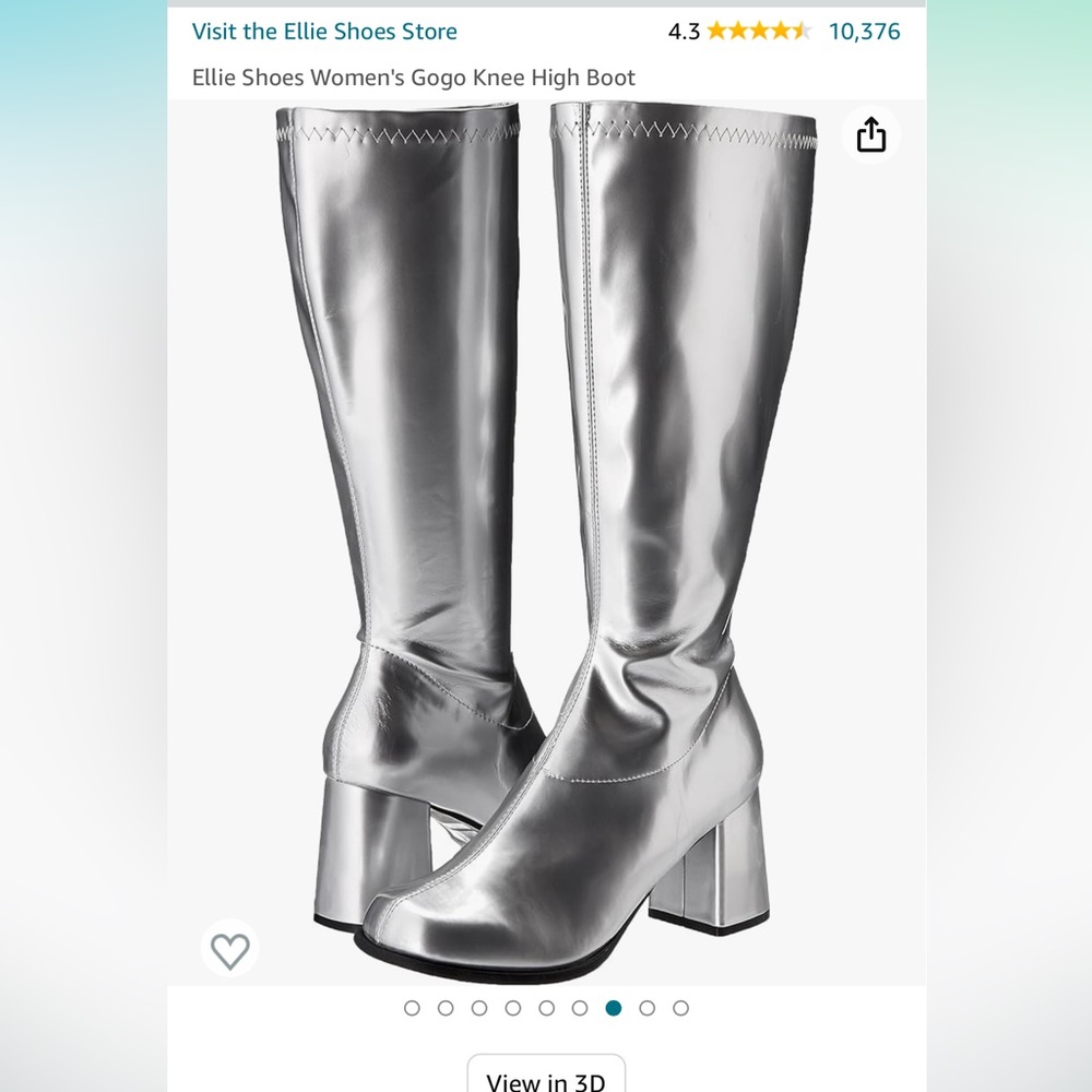 Silver knee high go go boots